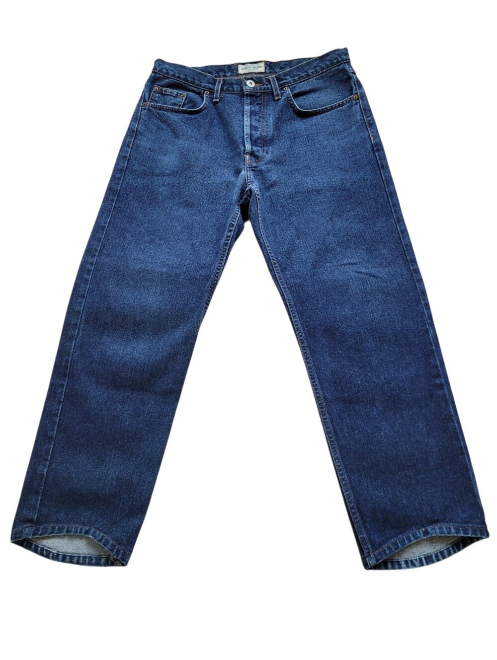 Vintage 90s Guess High Waist Cropped Jeans in Dark Blue Classic Fit SHORT 32